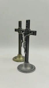 Metal Cross St. Benedict w/ stand (120mm*54mm) Creative Religious Caring Cross Holy Land Souvenirs
