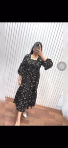 midi dress terbaru wanita 2024 bahan rayon premium motif kekinian
