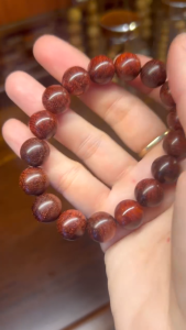 Vòng Tay Gỗ Tử Đàn Ấn Kim Sa Nhiều Sao 12li - Vòng Gỗ Cao Cấp Tử Đàn Tiểu Diệp Lá Nhỏ Phong Thủy