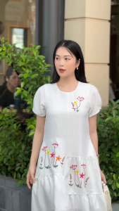 Đầm xòe thêu giật tầng lạ mắt dành cho nữ DA019- Khánh Linh -Lady Fashion