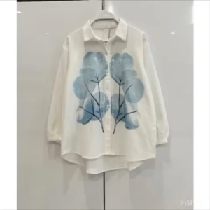 SJM KEMEJA FLOWER WANITA LENGAN PANJANG TANGAN KARET FULL KANCONG PREMIUM QUALITY 19488