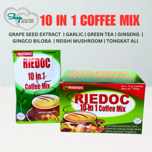 ENERGY COFFEE 10-IN-1 (SUGAR-FREE) Grapeseed extract Garlic Ginseng Ginkgo Biloba Green Tea.