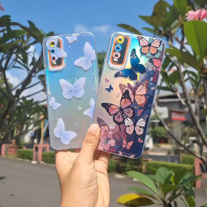 Case Hologram Fashion BUTTERFLY IPHONE X XS XR 7 PLUS 8 PLUS 11 12 13 14 15 PRO PROMAX Casing Hologram Aurora DUNIA JAYA ACC