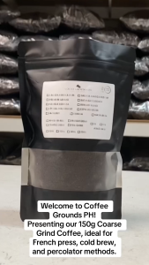 Coffee Grounds PH - Sagada Arabica 150g | Coarse Grind Coffee x Dark Roast | Organic Coffee for French Press Cold Brew - Premium Quality Arabica Beans