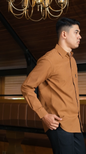 BAYEZID Kemeja Pria Oxford Polos Basic - Kemeja Lengan Panjang Rayyan