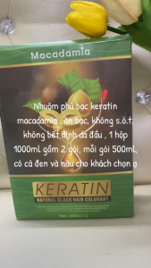 Nhuộm Đen - Nâu MACCAMADIA không dính da đầu 500ml x 2 - Phủ bạc tóc nhanh và tiết kiệm.