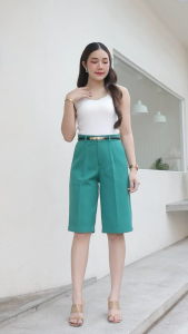 Sky สี่ส่วนทอลายใหมญี่ปุ่น ขากระบอกตรง ทรงสวย สีสดแดด รวมไมคลับ รสมาพร้อม