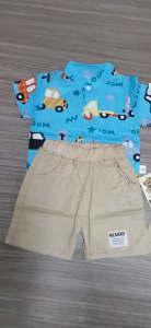 1-4 Years Toddler Boy Clothes Set 2PCS Fashion Baby Boy Birthday Clothing Short Sleeves Cartoon Car Print Shirt+ Shorts Kids Boy Summer Outfit Suits