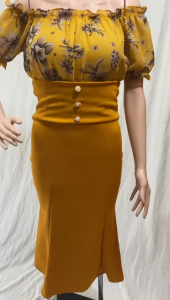 Dress Duyung 7948 Scuba Kombinasi Ceruty Import Premium Lengan Pendek Realpic LD 80-94 PJG 107 CM