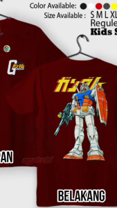 Baju Kaos Atasan Anak Laki-Laki Agatchi Motif Gundam RX 78-2