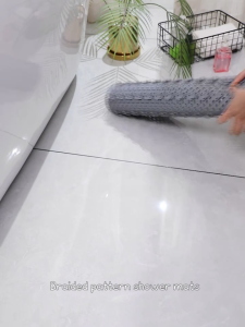 Shower Mat Bath Mats for Bathroom Non Slip Set with Hollow Drainage Holes and Suction Cups For Slippery Floor R1333