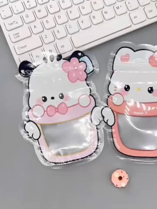 Transparent biscuit candy storage bag ins toy hairpin zipper bag cartoon cute bottle self-sealing bag