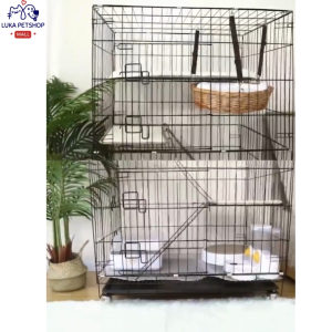 Luka😊 พร้อมส่ง 💯 กรงแมวขนาดใหญ่ พับได้ กรงเเมว1/2/3/4ชั้น กรงสัตว์เลี้ยง กรงกระต่าย แถมถาด ประกอบง่าย เคลื่อนย้ายได้ กรงสุนัข กรงสัตว์เลี้ยง
