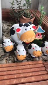 ครอบครัววัว วัวแต่งสวน 1ชุด 5ชิ้น วัวเซรามิค เซรามิควัว ตกแต่งบ้าน แต่งสวน ทนแดดทนฝน