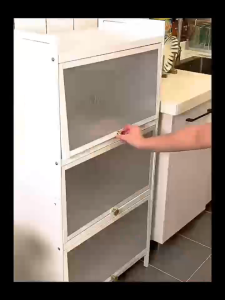 Kitchen dust cabinet 3/4/5 Layers Kitchen Rack Dustproof Storage Cabinet Carbon Steel Multi-function Rack Enclosed Rack Organizer Dish Cabinet