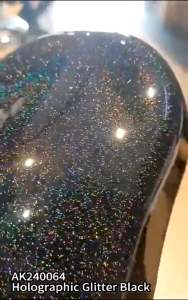 AIKKA AK240064 BLACK HOLOGRAPHIC GLITTER BLACK Cat 2K Hologram Cat Bancuh Kereta Motor Hitam DIY