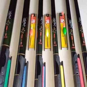 Joran Tegek Jinlong Fullset Size 27M - 63M Black Fishing Rod Murah Ringan