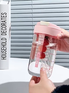 Cille 550ml Fruit Tea Handheld Leakproof Tritan BPA-Free Plastic Water Bottle Cup c/w Straw And Filter