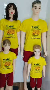 bộ đi biển gia đình 3/4/5 người (áo vàng quần đỏ đô) mẫu ĐI ĐÂU CŨNG ĐƯỢC chất đẹp đủ size - Đồng Phục Anh Nga