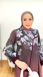 Gamis Wanita Set Kerudung Segi Empat Terbaru Murah Mewah Kekinian Bahan Ceruty Motif Bunga Dress Iesha Glamz