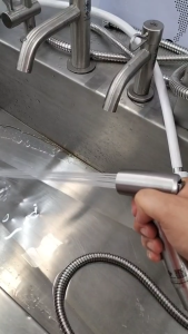 FXVH0-0040ZS ชุดหัวฉีดชำระสเตนเลสอย่างดีเกรด304 ทรงเอียงพร้อมสาย1.2ม.+ขายึด VRH