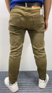 Men Jeans Stretch Skinny Denim Pants Solid Color dark green Summer Luxury Street Harajuku Slim Fit Trousers