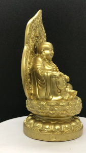 Tượng phật di lặc tựa đài sen 19cm (nhiều màu sắc). Trang trí trên ô tô tiểu cảnh bonsai ghép lũa để bàn trà phòng khách bàn làm việc thờ thần tài…