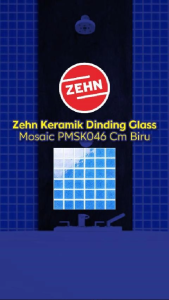 Zehn Keramik Dinding Glass Mosaic PMSK046 30.6x30.6x0.6 Cm Biru