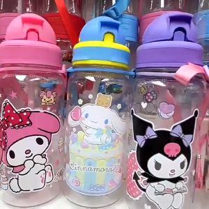 🔥 Sanrio Straw Cup Kuromi Melody Bottle For Kids 350ml Water Bottle Tumbler Drinking Bottle