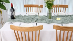 Cheesecloth Long Table Runner 90 x 300cm for Wedding Bridal Shower Birthday Party Decor