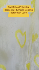 Q1-1 Tirai Benang Motif Love Ukuran 100x200cm  / Dekorasi Cantik Jendela Pintu Ruang Kamar