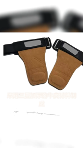 Three layers of thick cowhide power strap hard pull fitness gloves Grip strap pull-up support