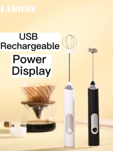 LAHOME 3-Speed Kopi Susu Frother Handheld 2in1 USB Isi Ulang Listrik Kocokan Mixer Pengocok Telur Busa