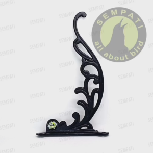 SEMPATI Gantungan Alumunium Antik Motif Batik Tempel Dinding Tembok Gantungan Sangkar Kandang Burung Murai Kacer Kenari Lovebird Cantolan Serbaguna Gantung Sangkar Kotak Bulat Oval Kapsul