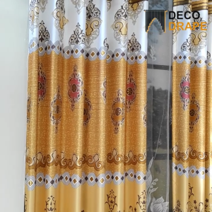 Gorden Ruang Tamu Mewah Kain Blackout Tebal Motif Batik Model Smokering