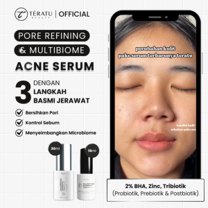 TERATU BEAUTY Pore Refining & Multibiome Acne Serum (Serum Jerawat Bersihkan Pori Kontrol Sebum & Menyeimbangkan Microbiome Kulit)