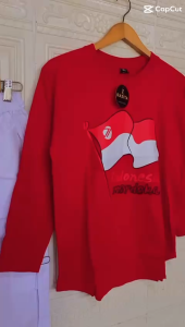 Setelan Wanita Kaos Jumbo Merah Putih // Setcel Kaos Kemerdekaan Republik Indonesia