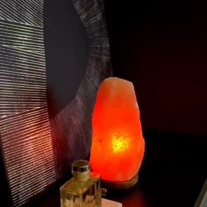 Handmade 100% Natural Himalayan Crystal Rock Salt Lamp Wooden Base Ambience Night Light Attract Wealth Home Furnishing