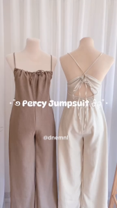 DNEMNLPH Percy Self-Tie Linen Backless Jumpsuit with Pockets - BKK Adjustable Strap Smocked Premium Womenswear Summer Beach Freesize Tall