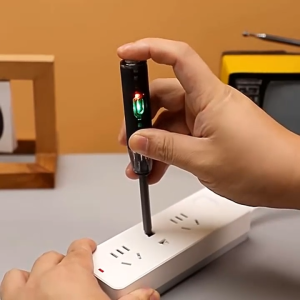 Bút thử điện thông minh thế hệ mới 03 kiêm tua vít 2 đầunh đo thông mạch tìm chỗ dây đứt ngầm (M1222-2 đèn led xanh đỏ)