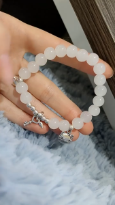 Gelang Tangan Wanita Mutiara Putih Manik-manik Lonceng Love Hello Kitty