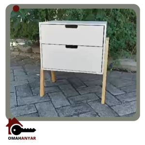 Meja Nakas Kayu Console 2 Laci ASLI KOREA Furniture Minimalis