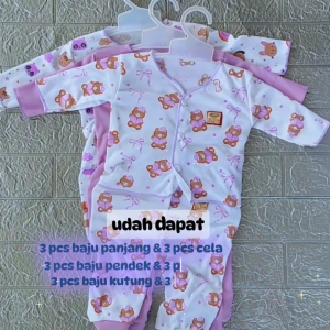 Chipu Baby Seri Lilac Paket 18 Pcs Baju Bayi Baru Lahir 9 Set Pakaian Bayi Newborn Bahan Lembut Motif Lucu Kekinian