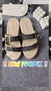 New produk Sandal wanita korean style terbaru 2024 sendal wanita gesper ban dua kombinasi Best seller