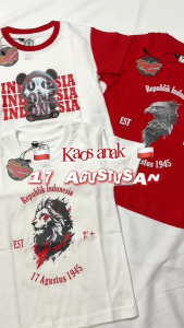 Forgotten Sky Baju Atasan Kaos Anak 17 Agustus Kemerdekaan Indonesia Kaos Merah Putih COD Bayar Ditempat Usia 1-12 Tahun