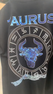 ODA Taurus April 20 - May 20 Zodiac Sign T-Shirt - Cotton with Durable Rubberized Print for Men and Women Crewneck Round Neck Menswear Top Fashion Polyester Stylish