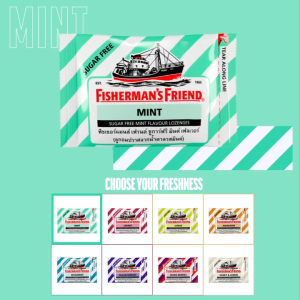 Fishermans Friend ฟิชเชอร์แมนส์ เฟรนด์ ลูกอมปราศจากน้ำตาล ทุกรสชาติ ขนาด 22-25 กรัม [6 ซอง] BB 11XX Fisherman เลือกได้