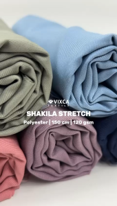 [PER 05 M] Kain Shakila Stretch Lebar 150 cm Sakila Sakilla Shakira Syakila Syakilla Twill Premium Polos Polosan ECER 1/2 METER METERAN 50 CM CENTIMETER