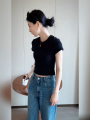Buy 1 Get 2 Free (Total 3 pcs) Korean Sexy Double Lined Women's Tops Basic Casual double lining. 