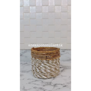Cover Pot Seagrass Coklat Mini Keranjang Serbaguna Pajangan Dekorasi